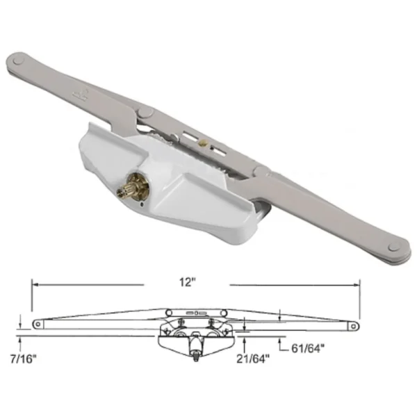 Awning Window Operator (Truth Hardware 11.30) (12" Single Pull) (White) - Image 4
