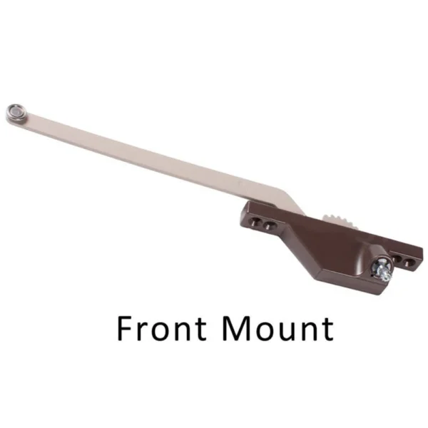 Single Arm Casement Window Operator (Truth Hardware 'Roto Gear' 23.01) (9-1/2" Arm, Front Mount) (Right) (Brown) - Image 4