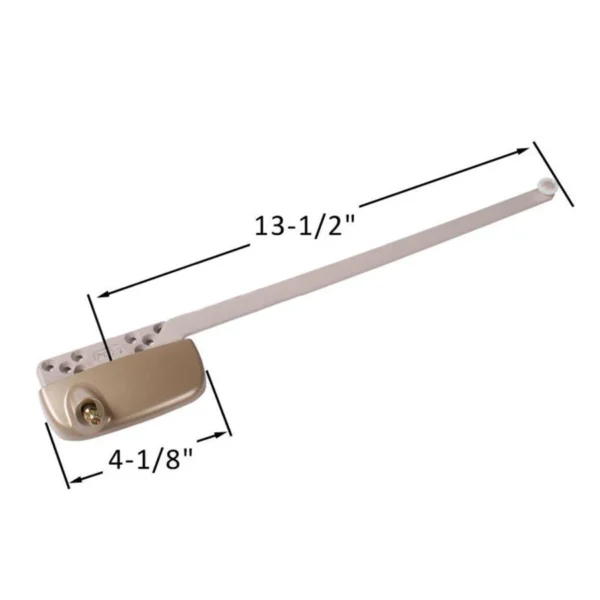Single Arm Casement Window Operator (Truth Hardware 'Ellipse' 15.32) (13 1/2" Arm) (Right) (Coppertone) (Roller Nylon) - Image 2