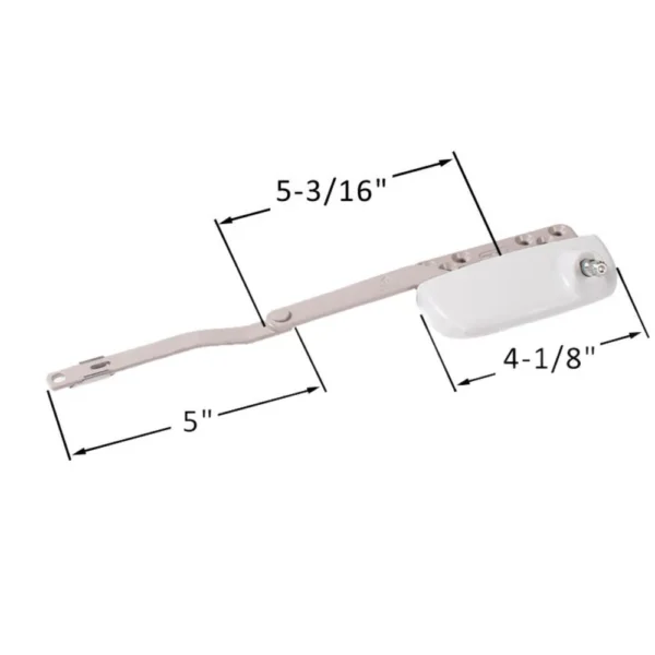 Split Arm Casement Window Operator (Truth Hardware 'Ellipse Dyad' 15.66) (5" Arm) (Right) (White) - Image 2
