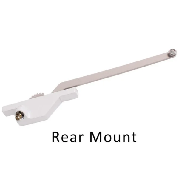Single Arm Casement Window Operator (Truth Hardware 'Roto Gear' 23.02) (Rear Mount, 13-1/2" Arm) (Left) (White) (Steel Roller) - Image 4